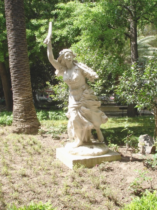 Estátua de fulano de tal no Jardim da Parada (Foto: Rui Mendes)